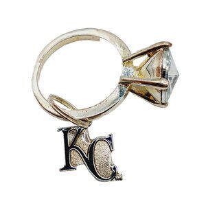 Kansas City Royals Charm Silver Tone Blue On Ring Keychain